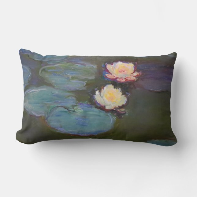 Monet Water Lily Lilies Pond Wasserlilien Malerei Lendenkissen (Vorderseite)