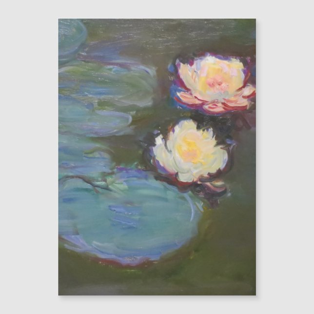 Monet Water Lily Lilies Pond Wasserlilien Malerei Magnetkarte (Vorderseite)