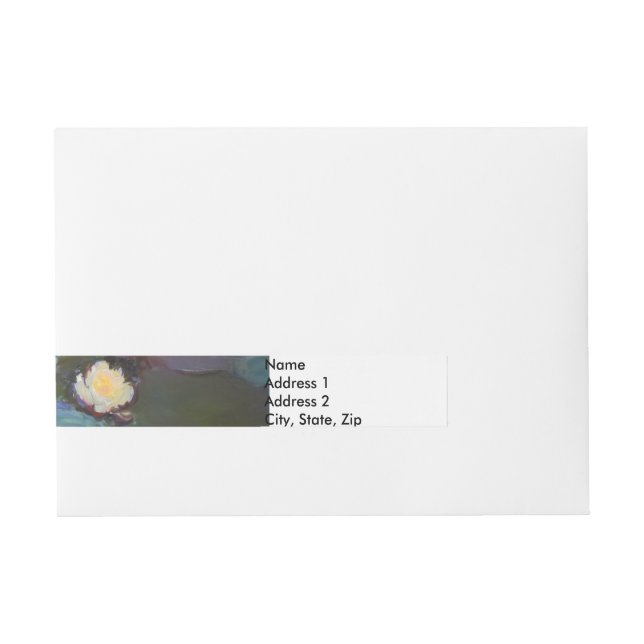 Monet Water Lily Lilies Pond Wasserlilien Malerei Rundum-Adressaufkleber (Vorderseite)