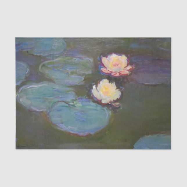 Monet Water Lily Lilies Pond Wasserlilien Malerei Seidenpapier (Vorderseite)