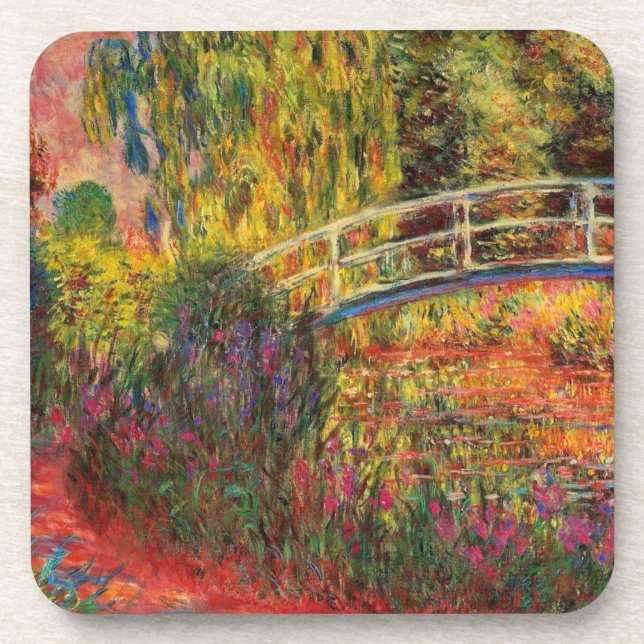 Monet Water Lily Pond und Water Irises Getränkeuntersetzer (Vorderseite)
