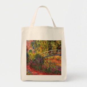 Monet Water Lily Pond und Water Irises Tragetasche