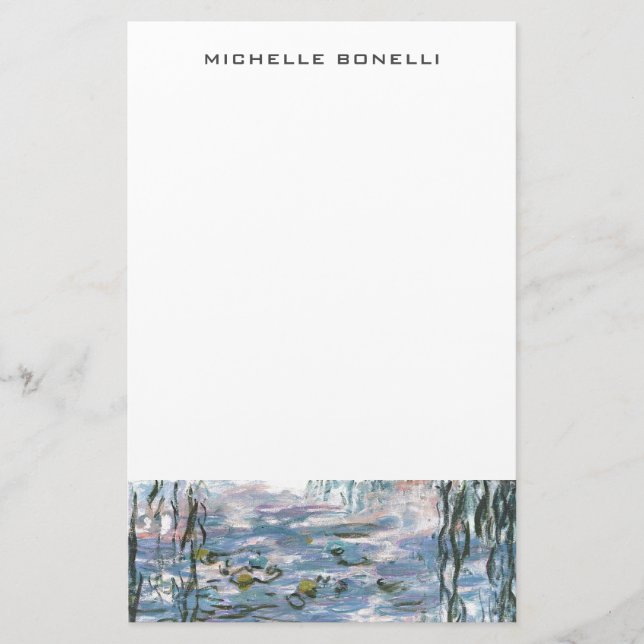 Monet Waterlillies Beruflich Schlicht Minimalistis Briefpapier (Vorderseite)