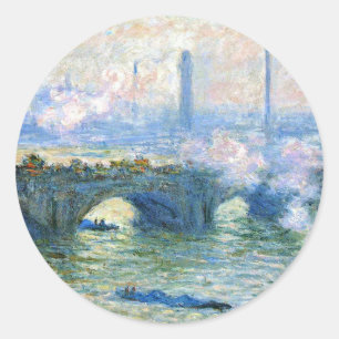 Monet - Waterloo Bridge, London Runder Aufkleber