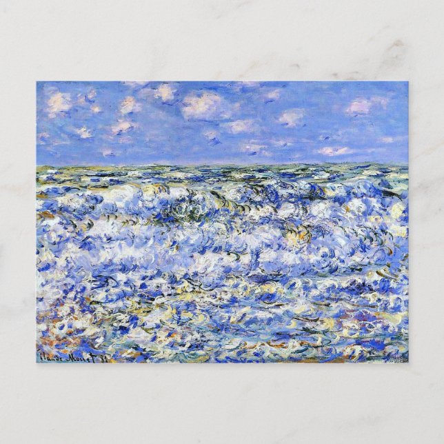 Monet - Waves Breaking, berühmtes Kunstwerk Postkarte (Vorderseite)