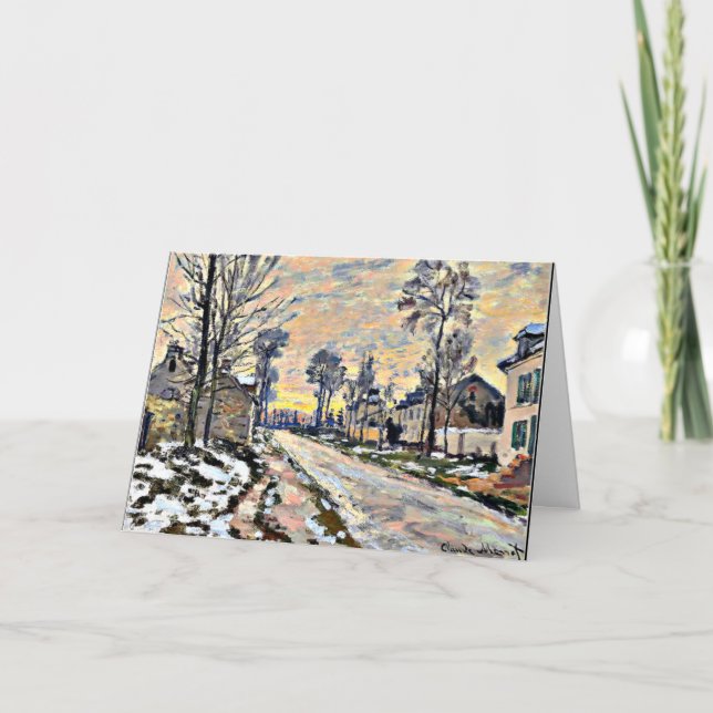 Monet - Weg nach Louveciennes, Impressionismus Karte (Vorderseite)