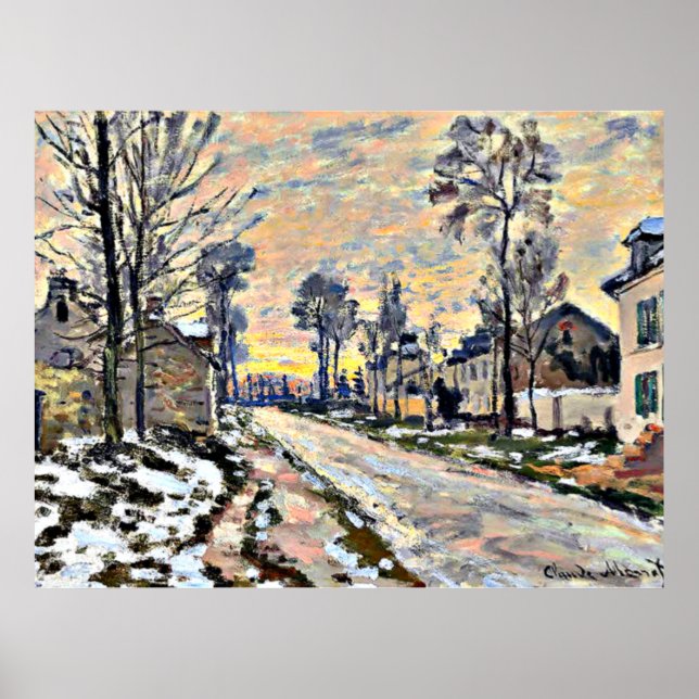 Monet - Weg nach Louveciennes, Impressionismus Poster (Vorne)
