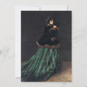 Monet Woman in grünem Kleid Einladung
