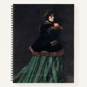 Monet Woman in grünem Kleid Notizbuch