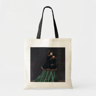 Monet Woman in grünem Kleid Tragetasche