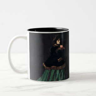 Monet Woman in grünem Kleid Zweifarbige Tasse
