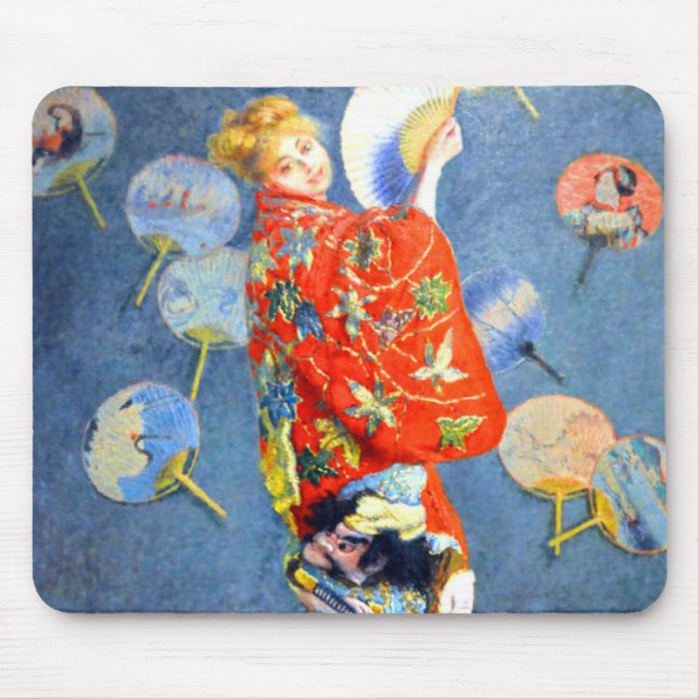 Monet Woman in japanischem Kostüm Mousepad (Vorne)