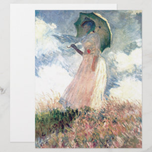 Monet Woman mit einem Sonnenschirm gegenüber Link Briefbogen