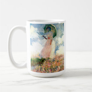 Monet Woman mit einem Sonnenschirm gegenüber Links Kaffeetasse