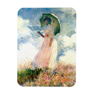 Monet Woman mit einem Sonnenschirm gegenüber Links Magnet