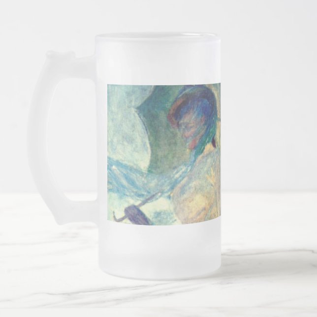 Monet Woman mit einem Sonnenschirm gegenüber Links Mattglas Bierglas (Links)