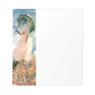 Monet Woman mit einem Sonnenschirm gegenüber Links Notizblock