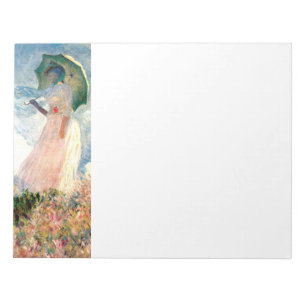 Monet Woman mit einem Sonnenschirm gegenüber Links Notizblock