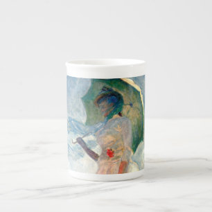 Monet Woman mit einem Sonnenschirm gegenüber Links Prozellantasse