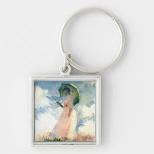 Monet Woman mit einem Sonnenschirm gegenüber Links Schlüsselanhänger
