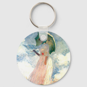 Monet Woman mit einem Sonnenschirm gegenüber Links Schlüsselanhänger