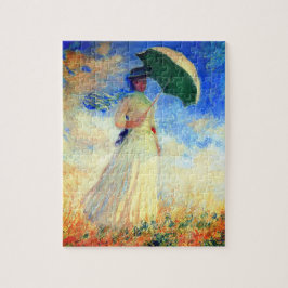 Monet Woman mit einem Sonnenschirm rechts