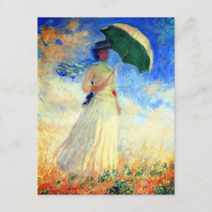 Monet Woman mit einem Sonnenschirm rechts Begleitkarte