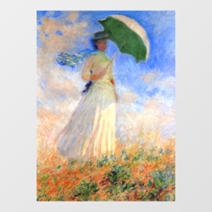 Monet Woman mit einem Sonnenschirm rechts Fensteraufkleber