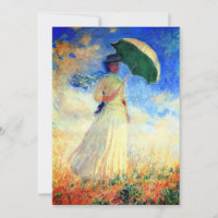 Monet Woman mit einem Sonnenschirm rechts