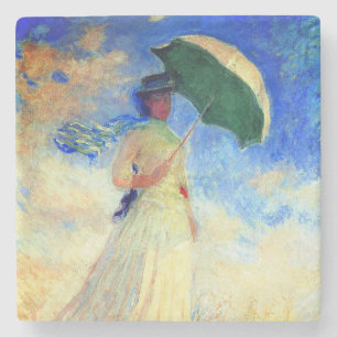 Monet Woman mit einem Sonnenschirm rechts Steinuntersetzer