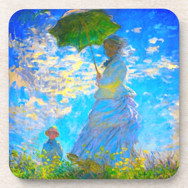 Monet Woman mit Parasol Getränkeuntersetzer (Vorderseite)