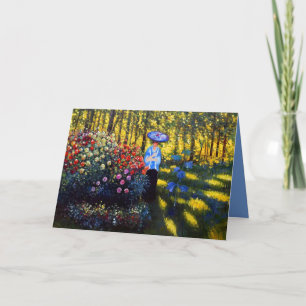 Monet Woman mit Parasol im Garten Einladung
