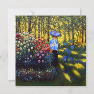 Monet Woman mit Parasol im Garten Einladung