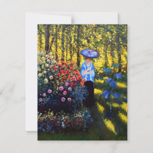 Monet Woman mit Parasol im Garten Einladung