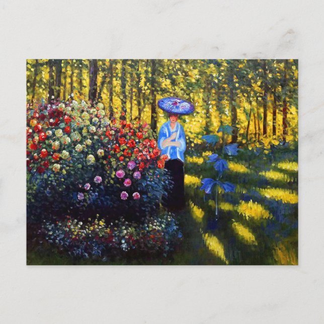 Monet Woman mit Parasol im Garten Einladungspostkarte (Vorderseite)