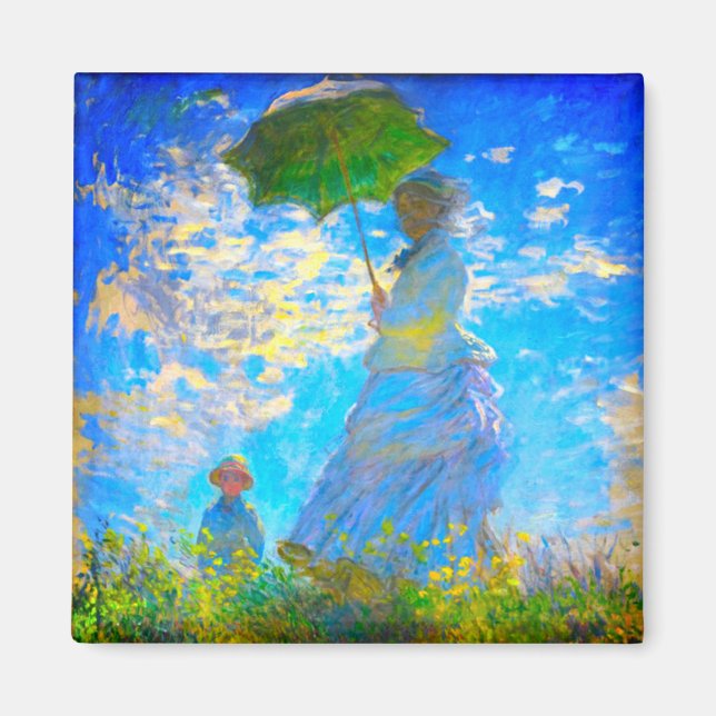 Monet Woman mit Parasol Magnet (Vorne)