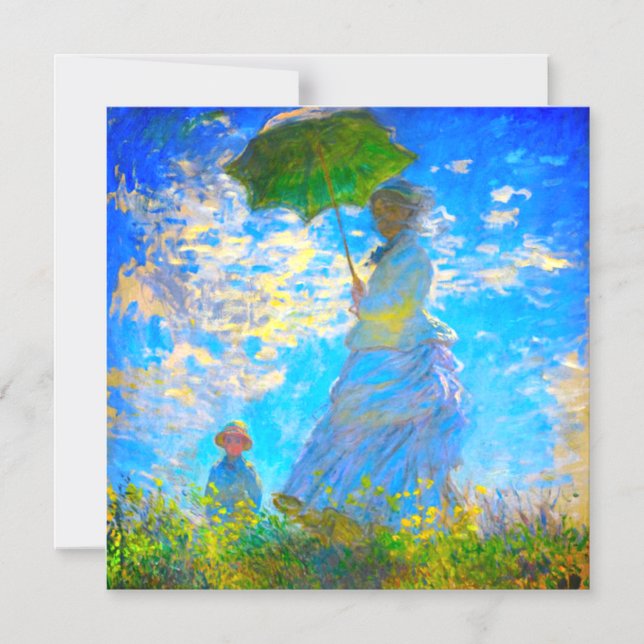 Monet Woman mit Parasol Magneteinladung (Vorderseite)