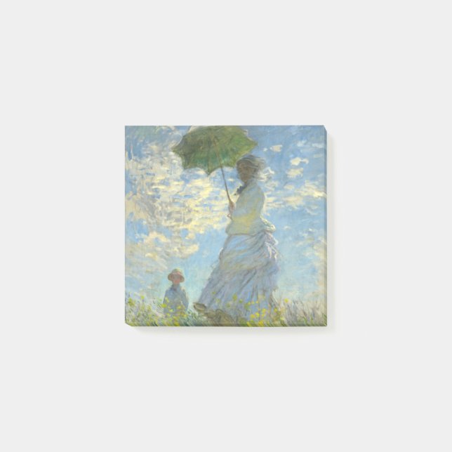 Monet Woman mit Parasol Post-it Klebezettel (Vorderseite)