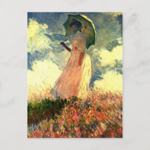 Monet Woman mit Sonnenschirm Postkarte