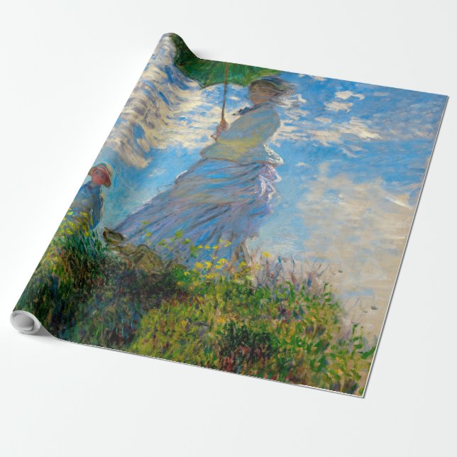 Monet Woman Parasol Impressionismus Geschenkpapier (Ungerollt)
