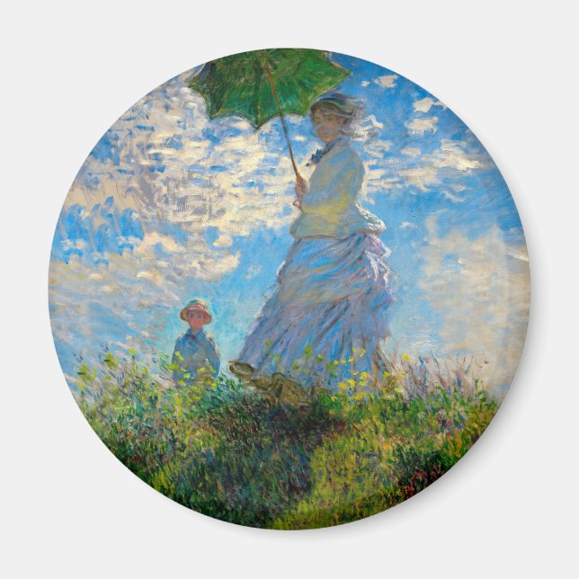 Monet Woman Parasol Impressionismus Magnet (Vorne)