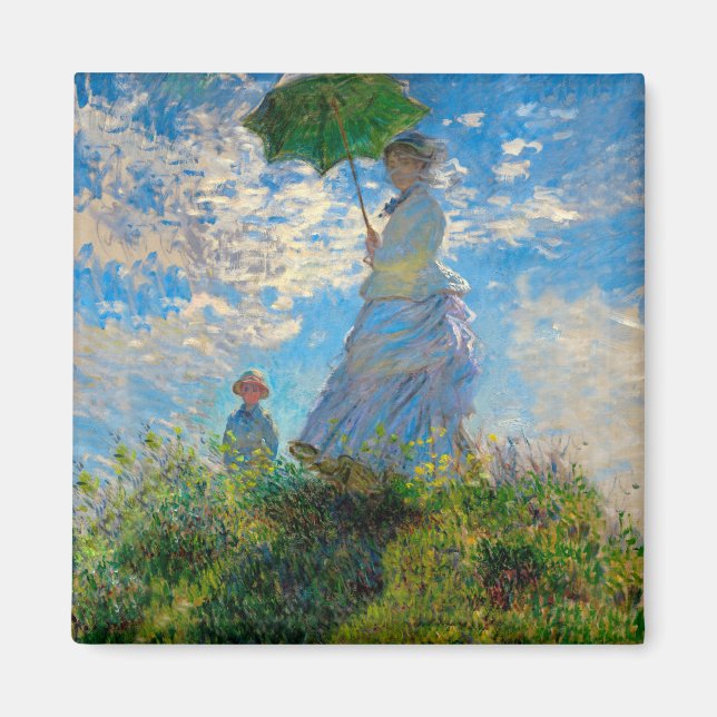 Monet Woman Parasol Impressionismus Magnet (Vorne)