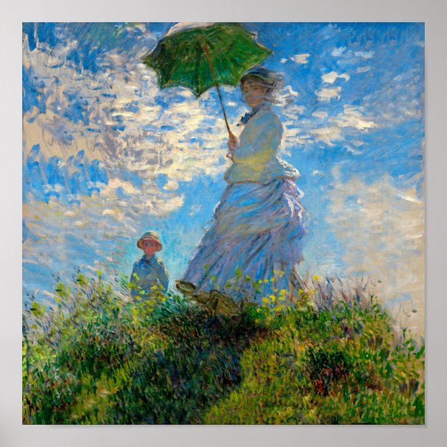 Monet Woman Parasol Impressionismus Poster (Vorne)