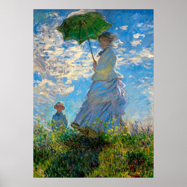 Monet Woman Parasol Impressionismus Poster (Vorne)