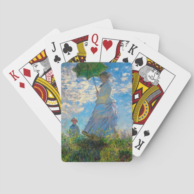 Monet Woman Parasol Impressionismus Spielkarten (Rückseite)