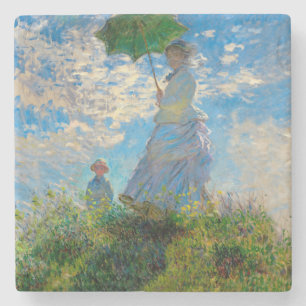 Monet Woman Parasol Impressionismus Steinuntersetzer