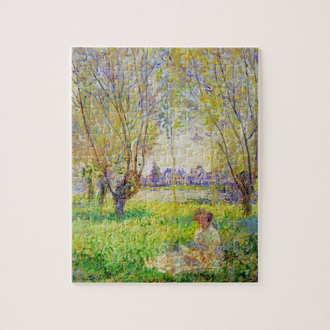 Monet Woman sitzt unter der willows Fine Art (Vertikal)