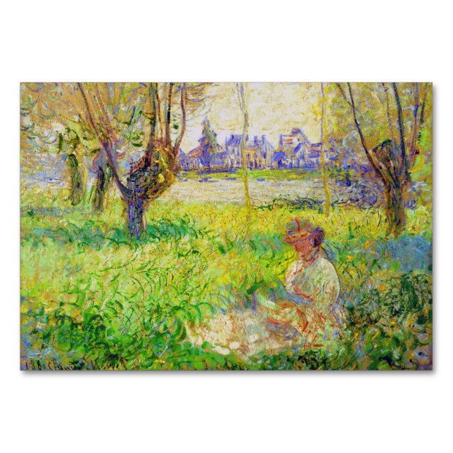 Monet Woman sitzt unter der willows Fine Art Tischnummer (Vorderseite)