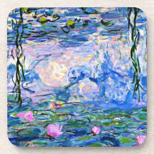 Monet's berühmte Water Lilies (pink) Untersetzer (Vorderseite)