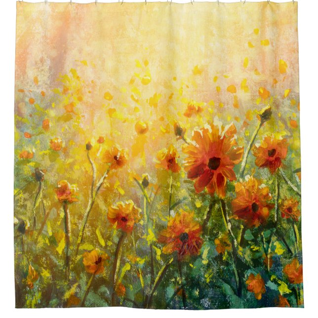 Monets Blumenbilder: Impressionistische Landschaft Duschvorhang (Vorderseite)